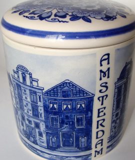 Ceramic Pot For Syrupwaffle  Delft Blue ”Amsterdam”
